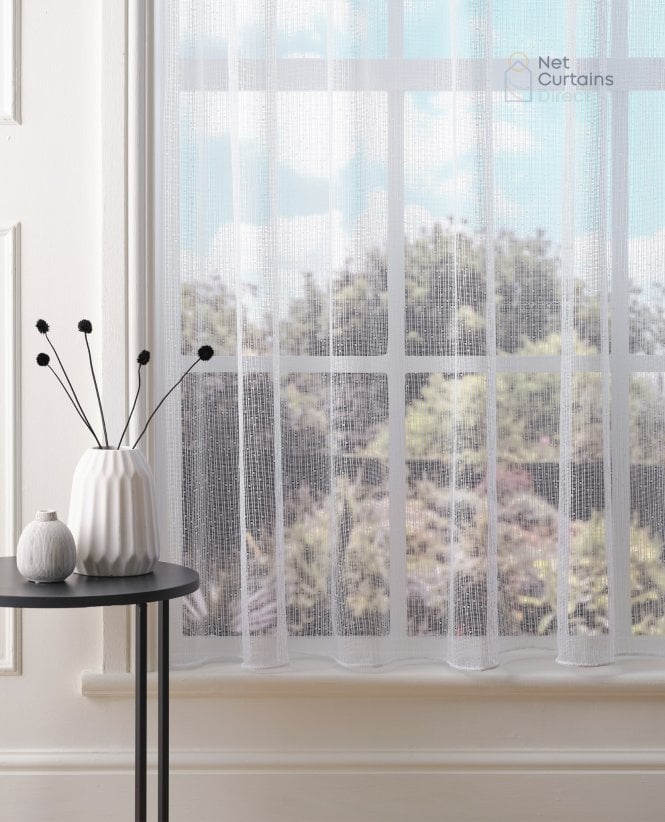 Cumbria Open Weave White Voile Complete Roll