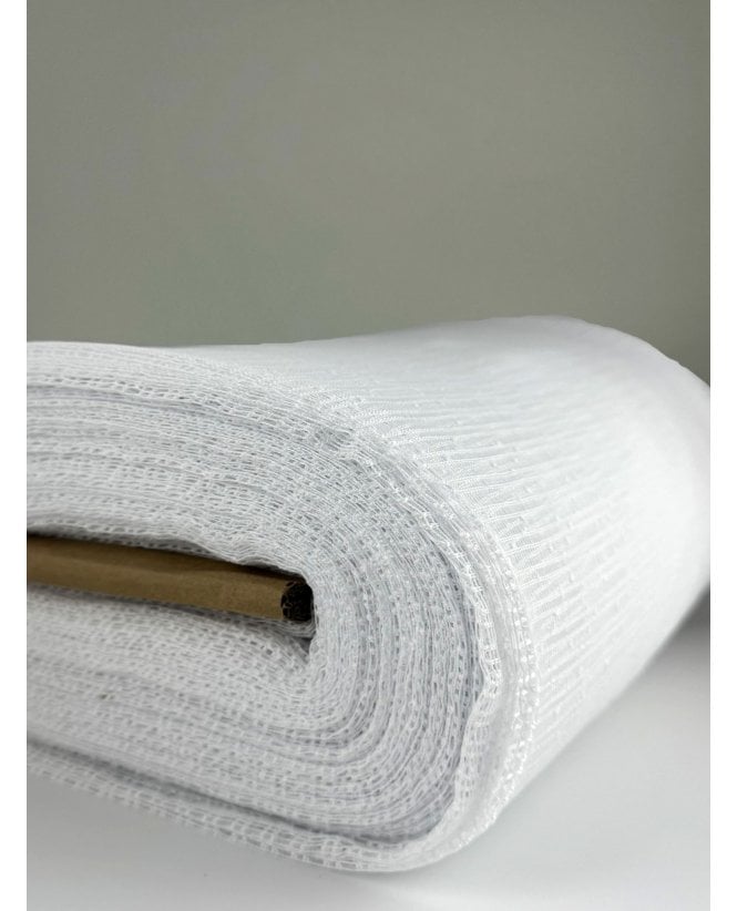 Cumbria Open Weave White Voile Complete Roll