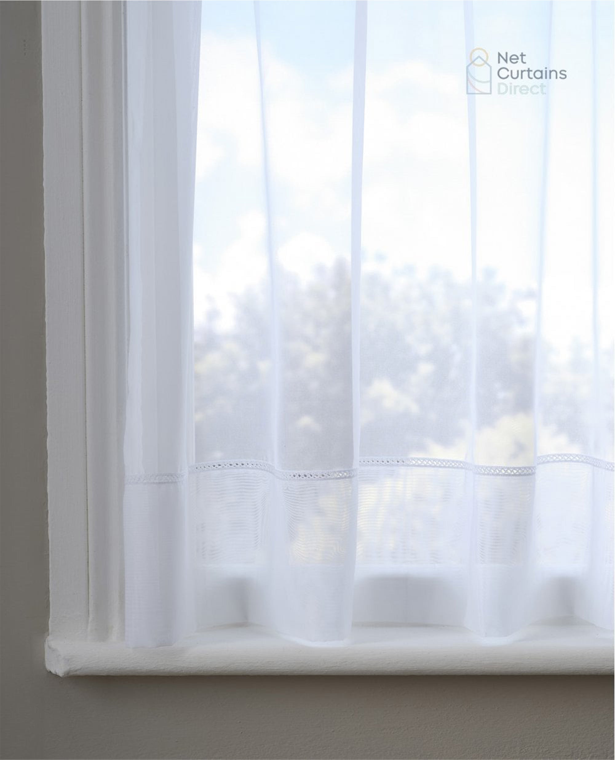 Lulu White Envelope Hem Voile Complete Roll