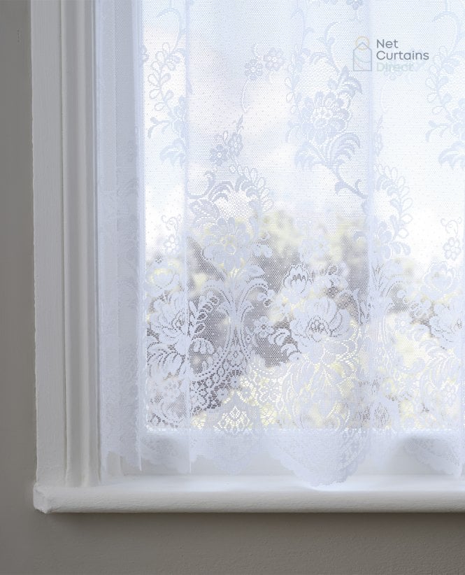 Clumber Floral White Net Complete Roll