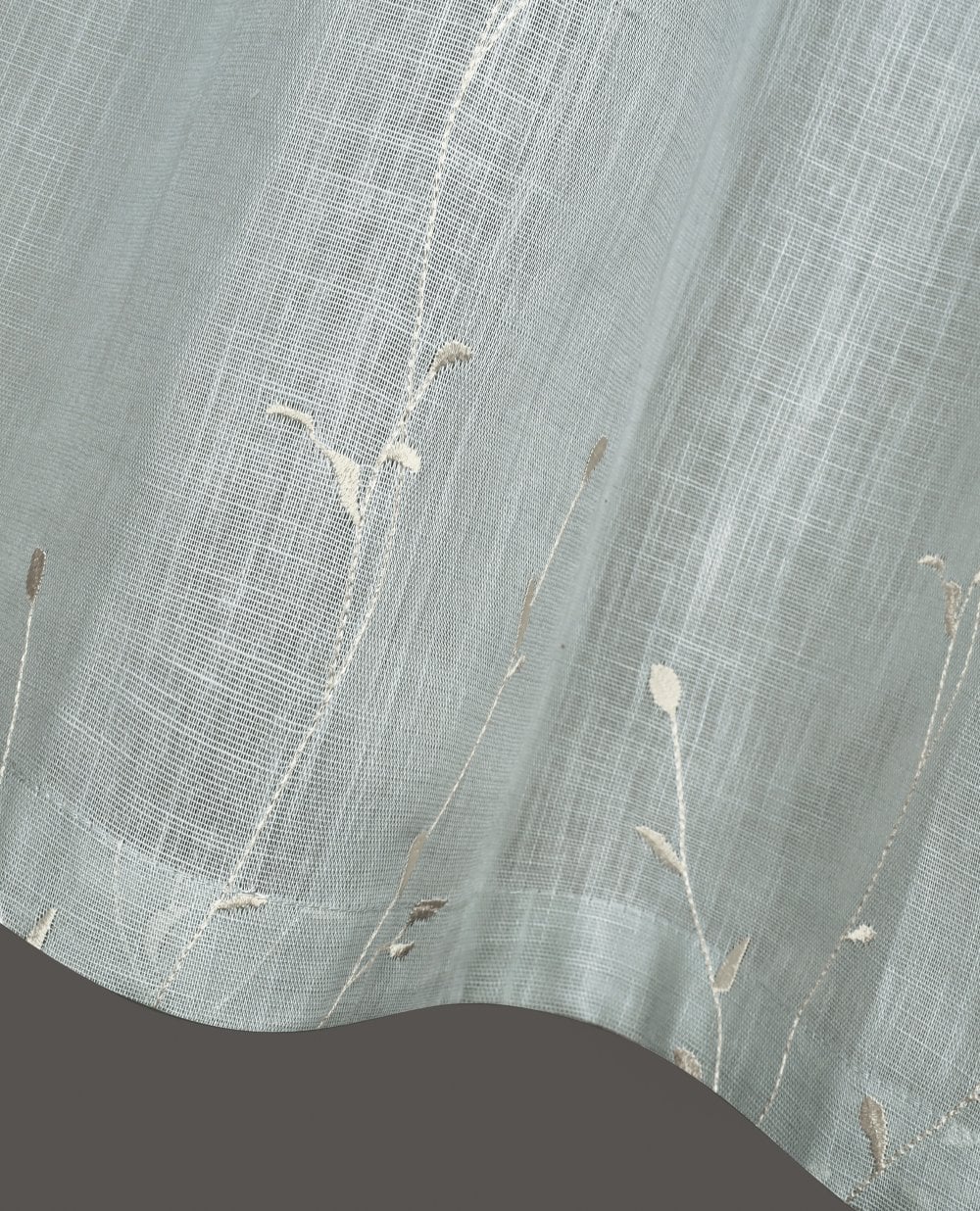 Linen Leaf Tab Top Grey Cafe Panel